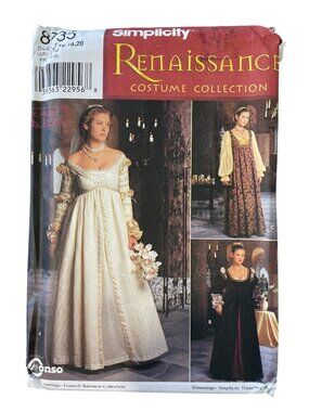 Vintage Simplicity 8735 Sewing Pattern Size 16-18-20 Renaissance Costume UNCUT